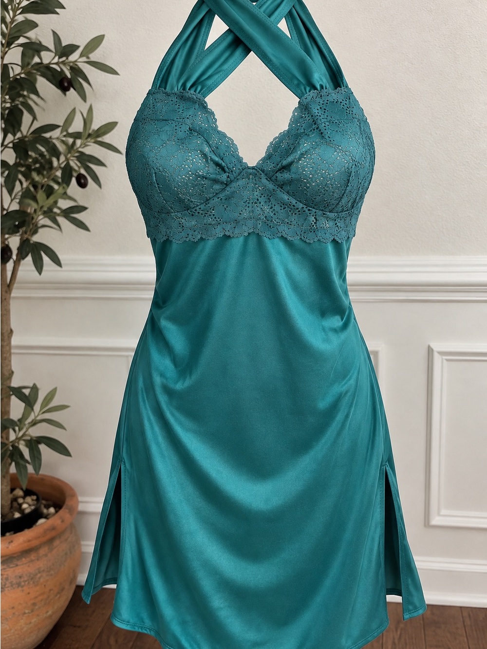 Vintage Avon Size Large Petite Teal Coquetee Preppy Camisole
